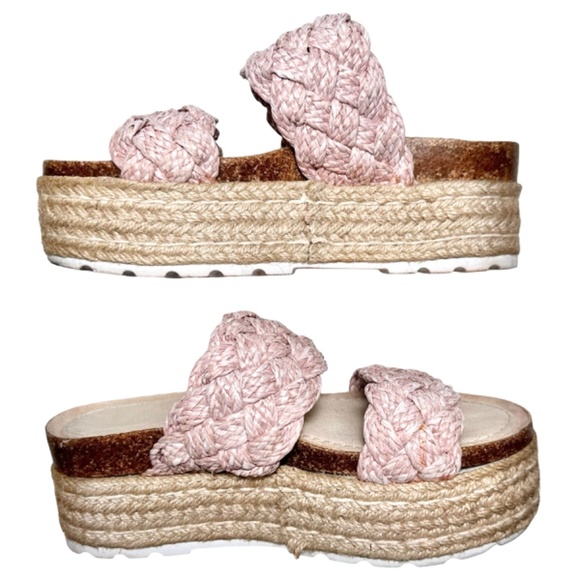 | Madden Girl | Pink Braided Platform Espadrille Sandals - 6.5 - Picture 5 of 8